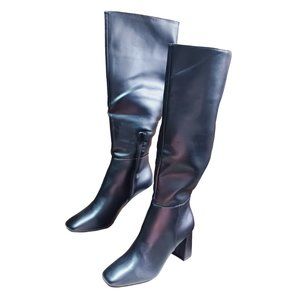 NWT SO women black Knee high boots block heels Size 10.
